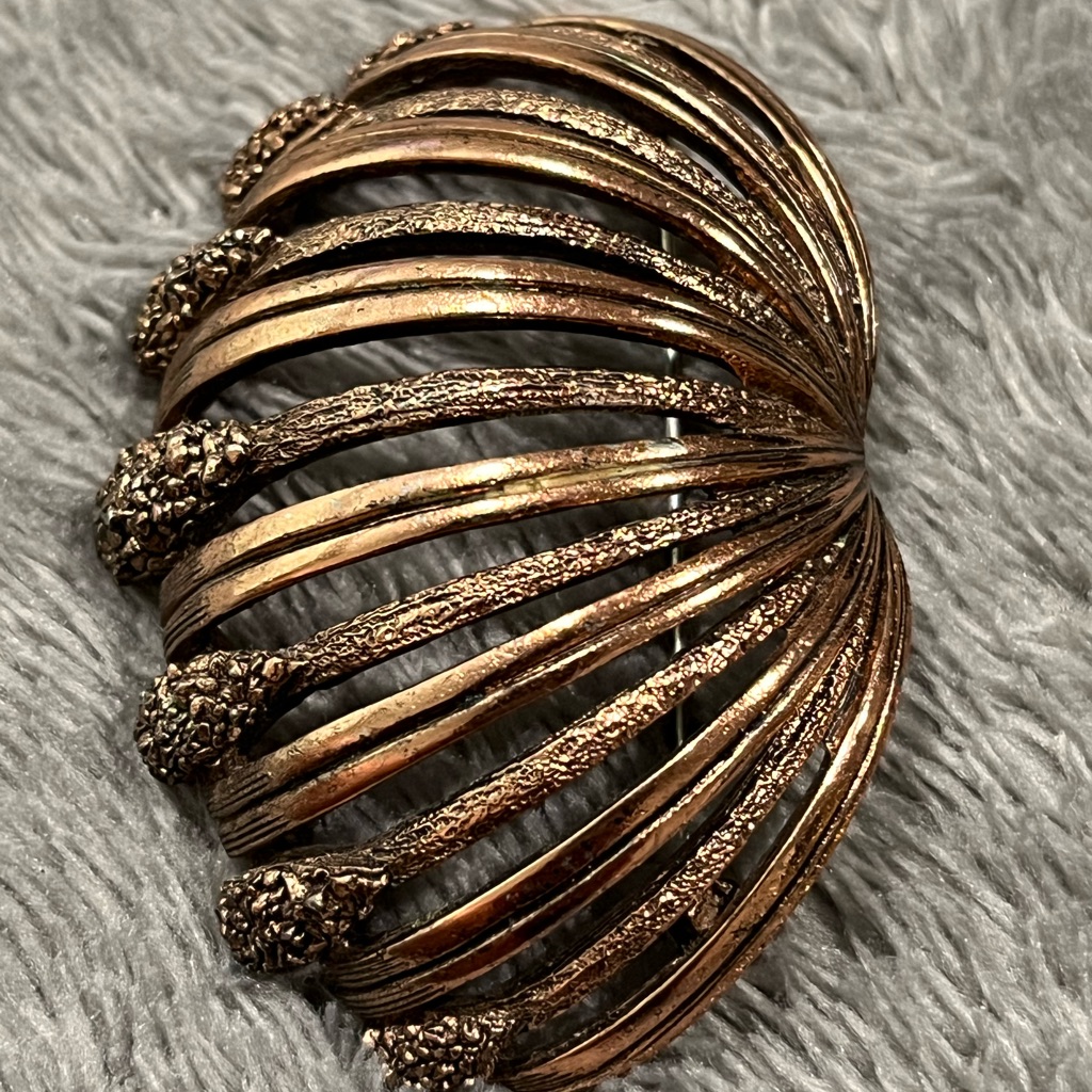 Vintage Cooper Brooch, Tortalani, Signed